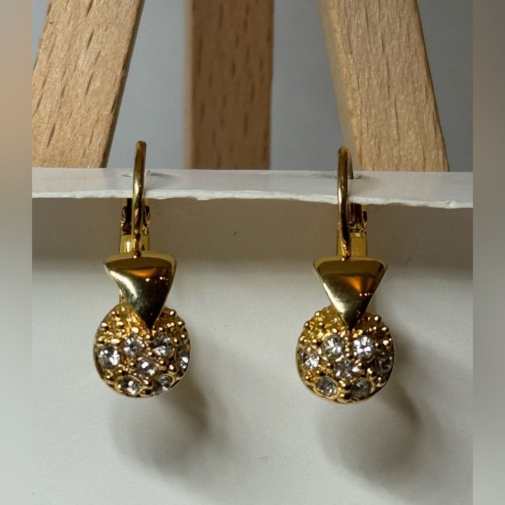 Gold Crystal Drop Earrings
